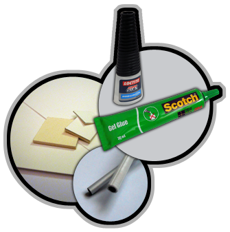 Loctite Super Glue3 & Glue Gel Scotch 1 Paper, Wood Paper, Canson Paper & Plastic pipes & aluminum