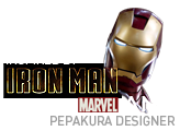 logo inspiration Iron Man Helmet MKVI & Marvel & Pepakura Designer